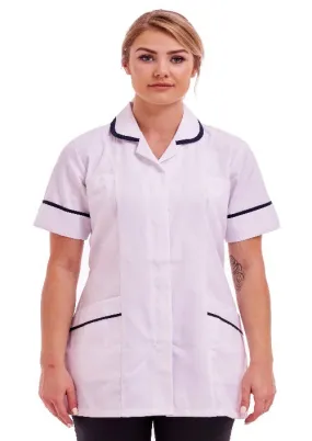 Women's Tunic Ideal for Nurses and Care Homes | Size 8 to 26 | FUL01 White