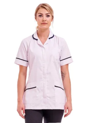 Women's White Poly Cotton Tunic – Healthcare & Nurse Uniform (Sizes 8-26)