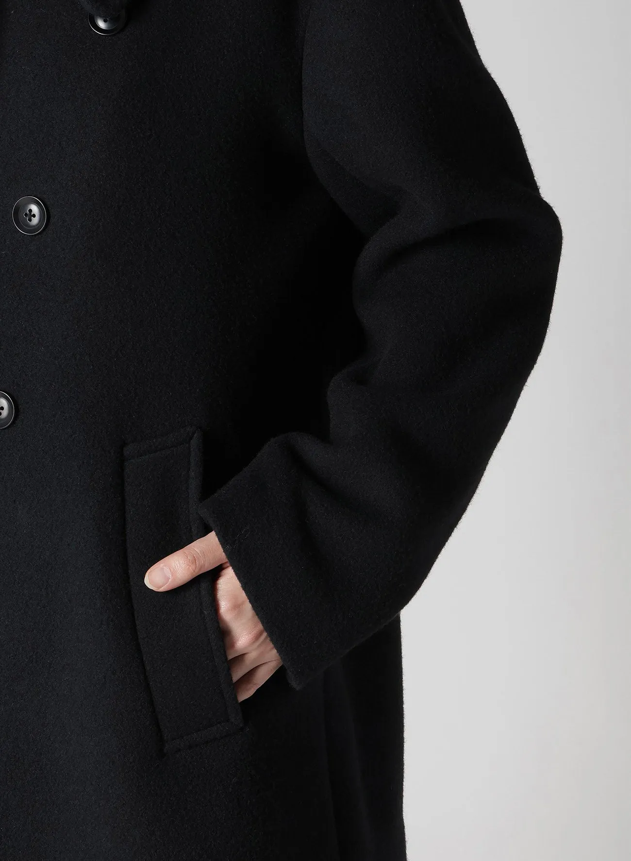 WOOL DOUBLE MOSSER SHORT COAT