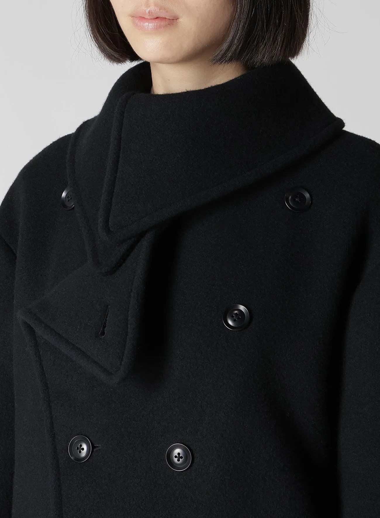 WOOL DOUBLE MOSSER SHORT COAT