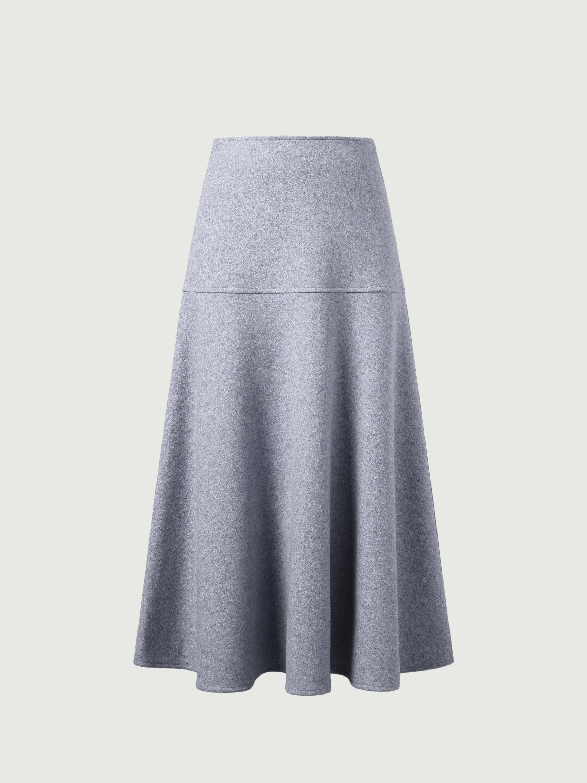 Wool-like Flared Maxi Skirt