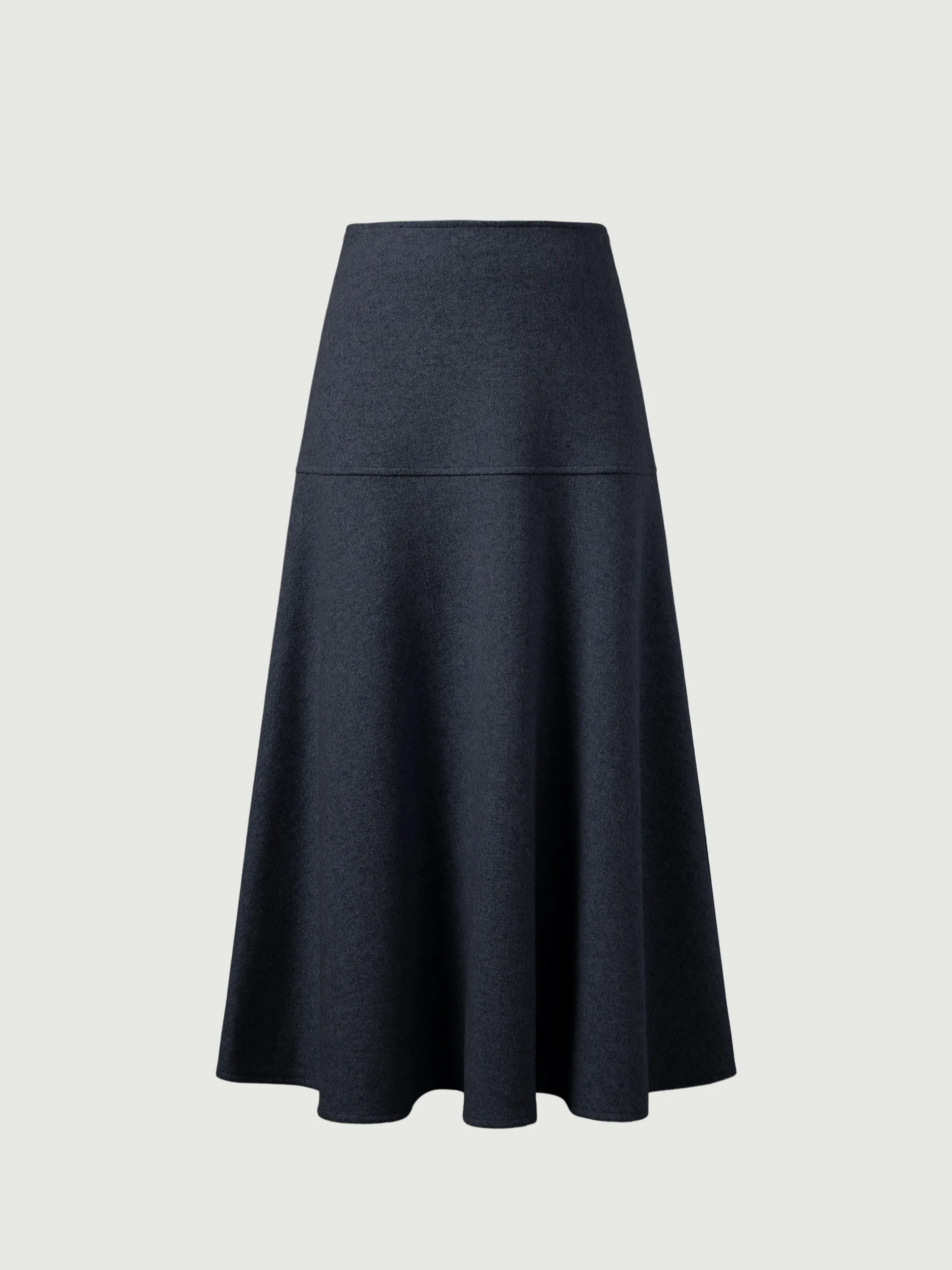 Wool-like Flared Maxi Skirt