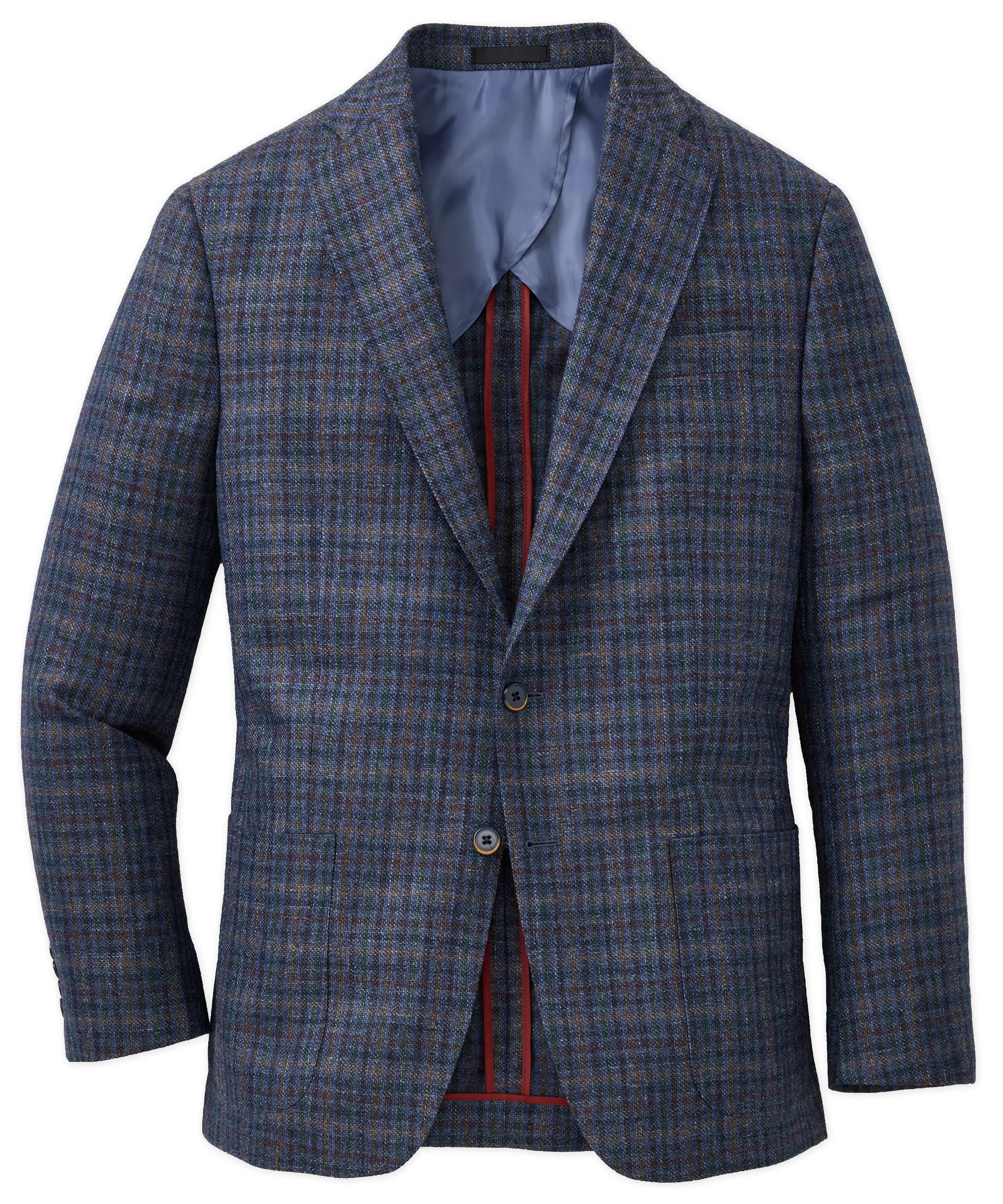 Wool-Silk-Linen Check Sport Coat