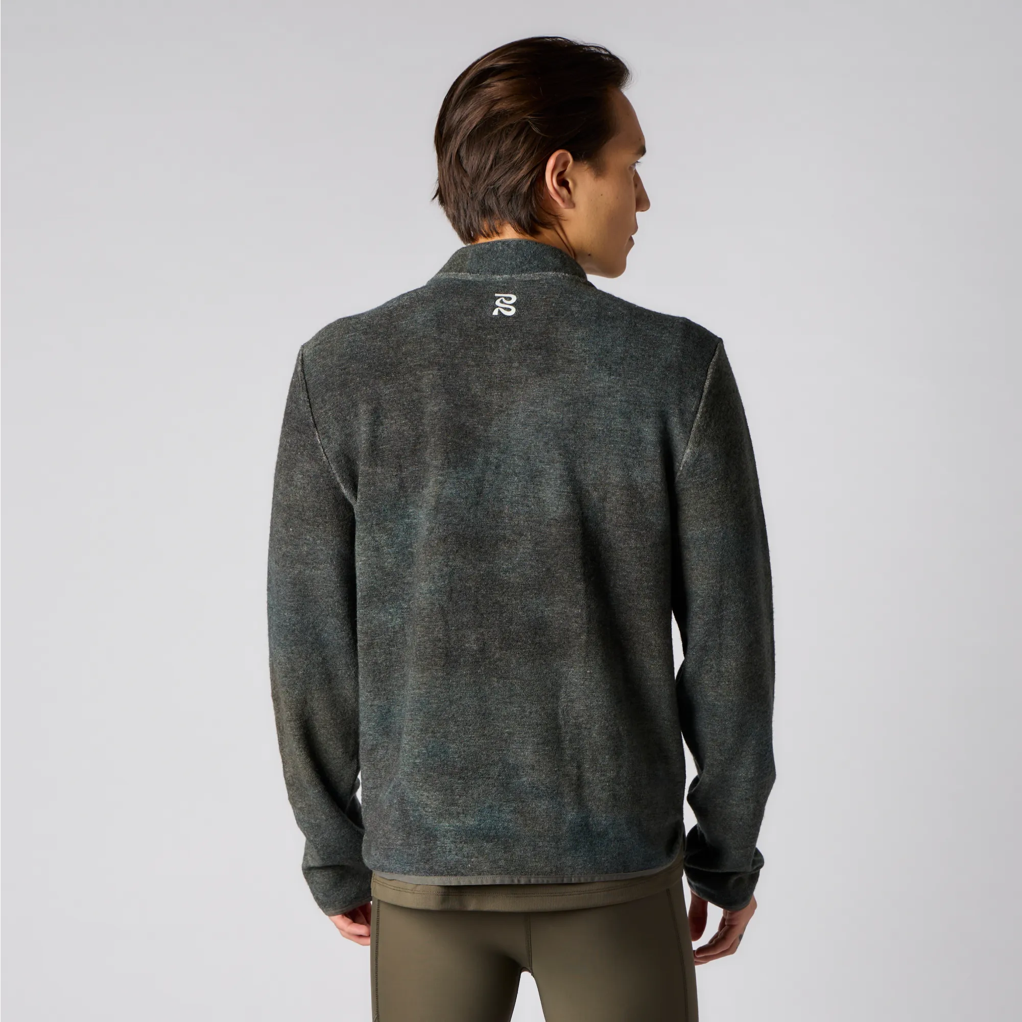 Wool Terry Quarter Zip Pullover - Men's, Roadmap Print