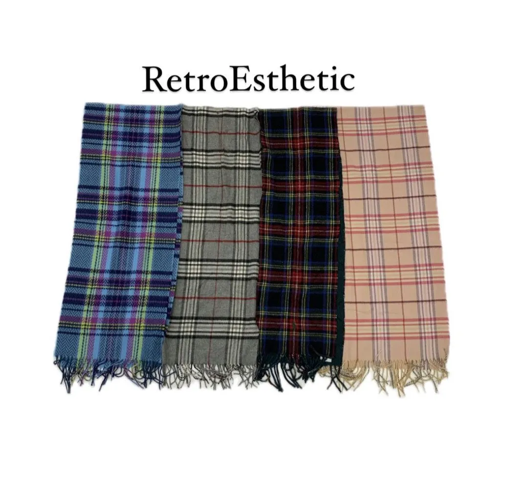 Y2K/Vintage 2024 Checkered Wool Scarves (DR-096)