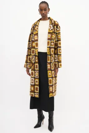 Yellow & Multi Wool Crochet Square Coat