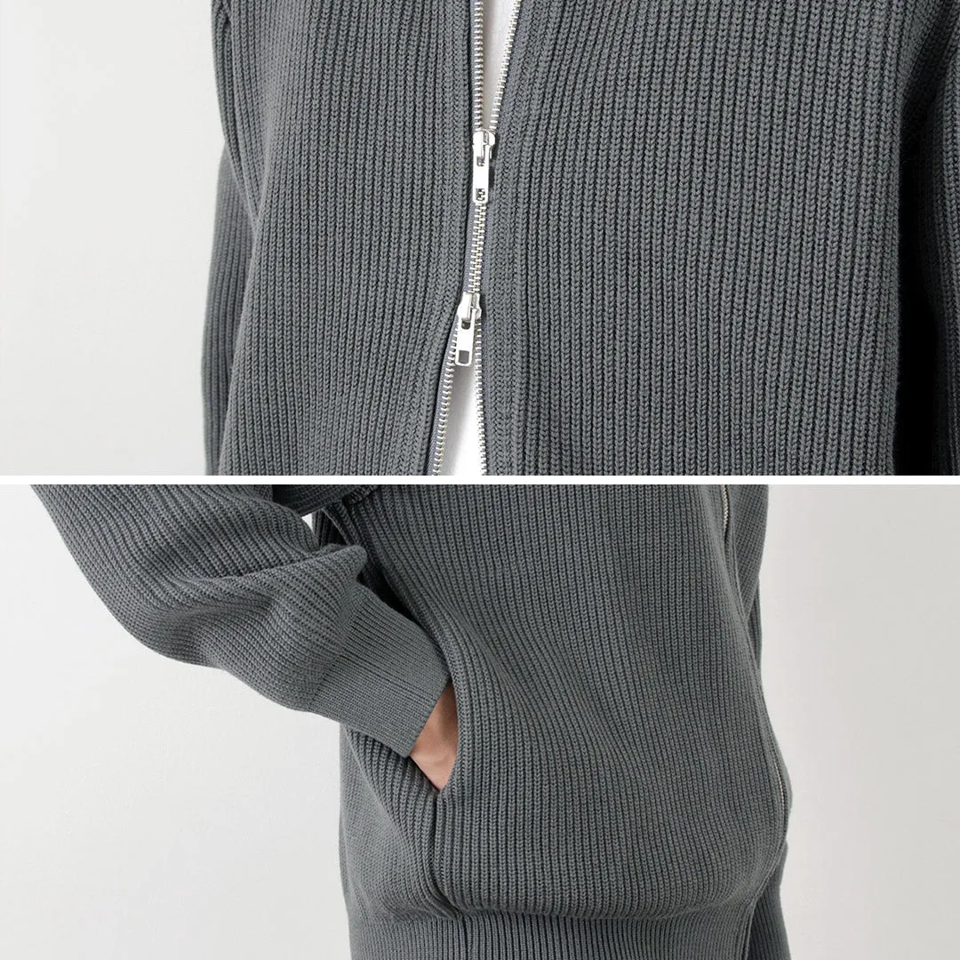 YONETOMI NEW BASIC / Extra Fine Wool Ribbed Knit Blouson