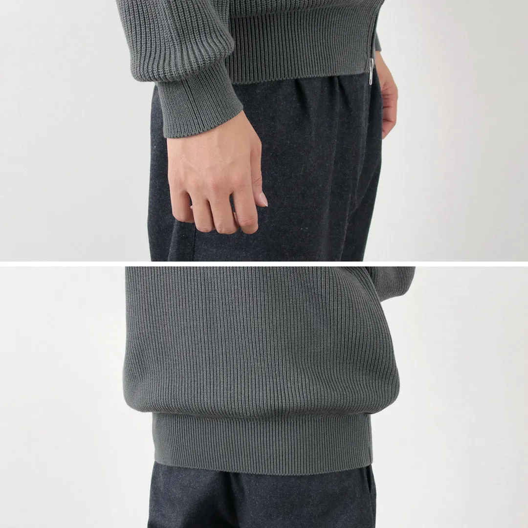 YONETOMI NEW BASIC / Extra Fine Wool Ribbed Knit Blouson