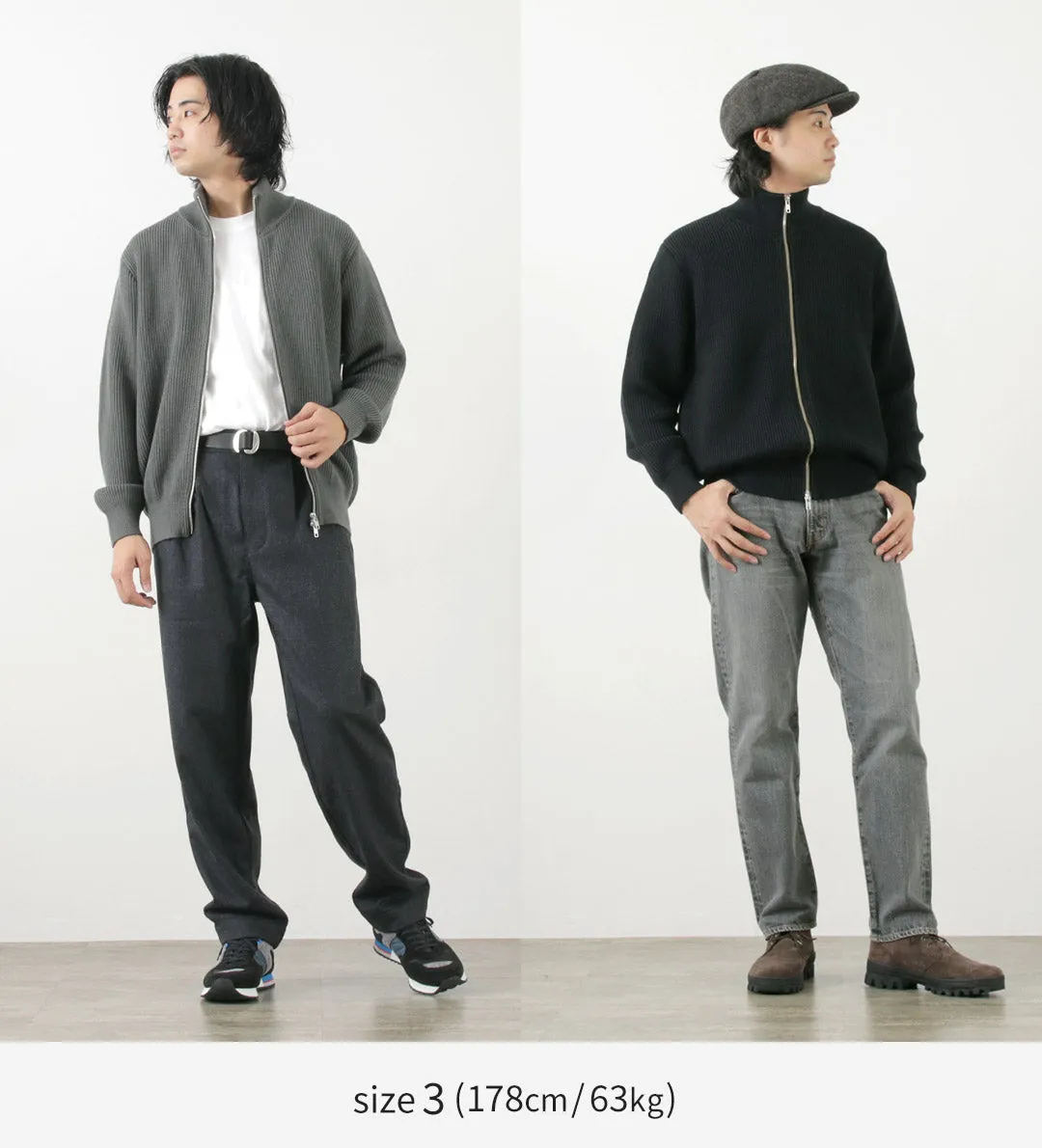 YONETOMI NEW BASIC / Extra Fine Wool Ribbed Knit Blouson