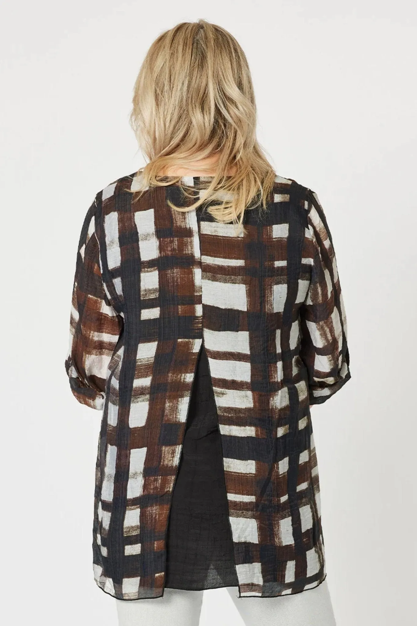 ZENA CHECK LAYERED TUNIC - 45309C